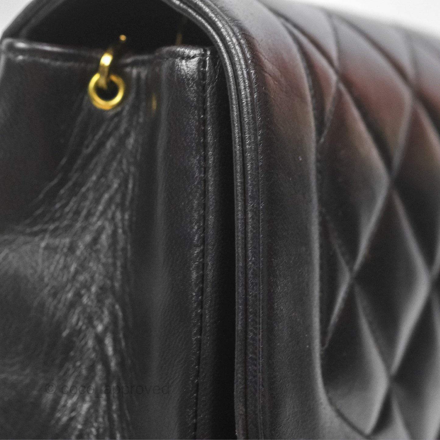 Chanel Vintage Quilted Medium Classic Diana Flap Bag Black Lambskin 24K Gold Hardware