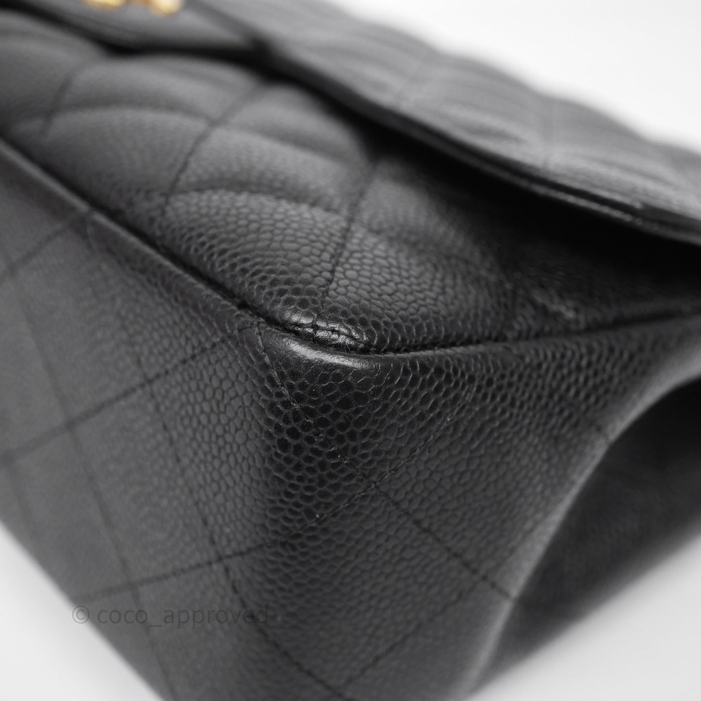 Chanel Jumbo Single Flap Black Caviar Gold Hardware⁣⁣