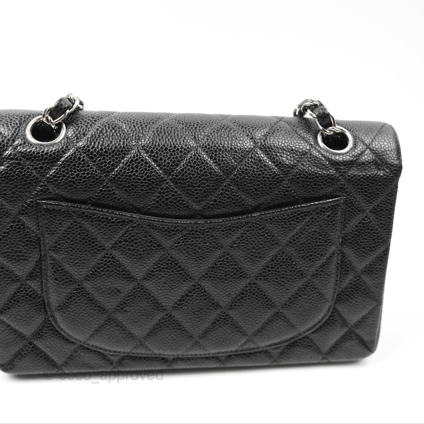 Chanel Small Classic Flap Quilted Black Caviar Silver Hardware