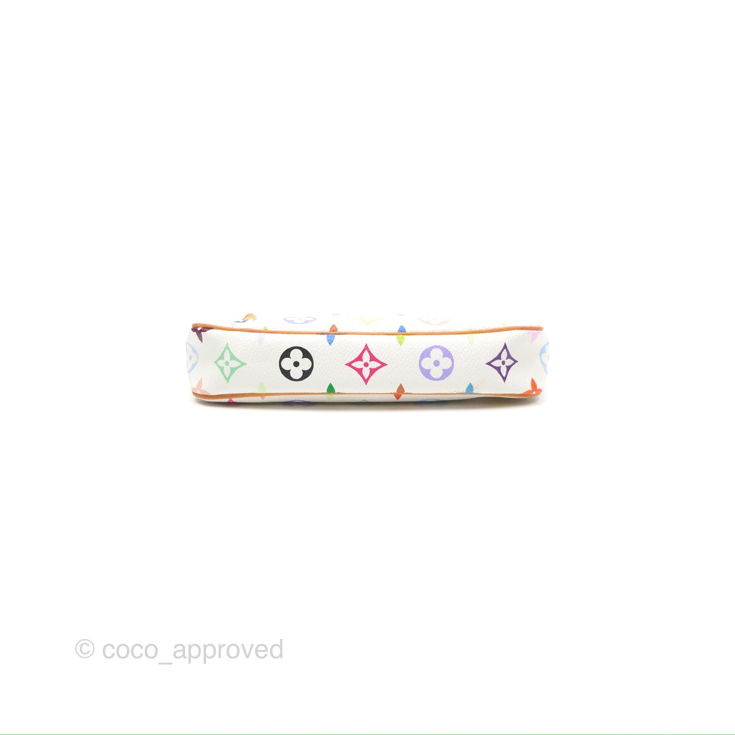 Louis Vuitton x Takashi Murakami Pochette White Rainbow Monogram
