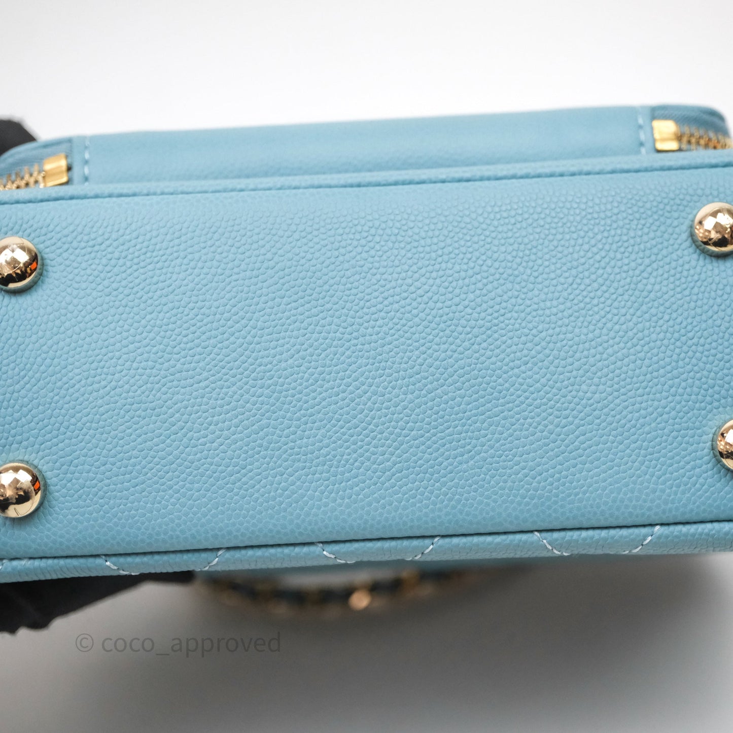 Chanel Small Quilted Business Affinity Flap Caviar Blue Gold Hardware