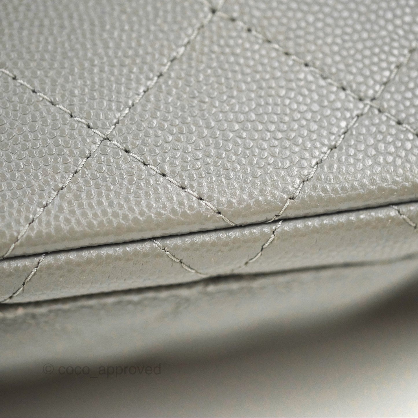 Chanel Quilted Mini Rectangular Flap Grey Caviar Silver Hardware 17B