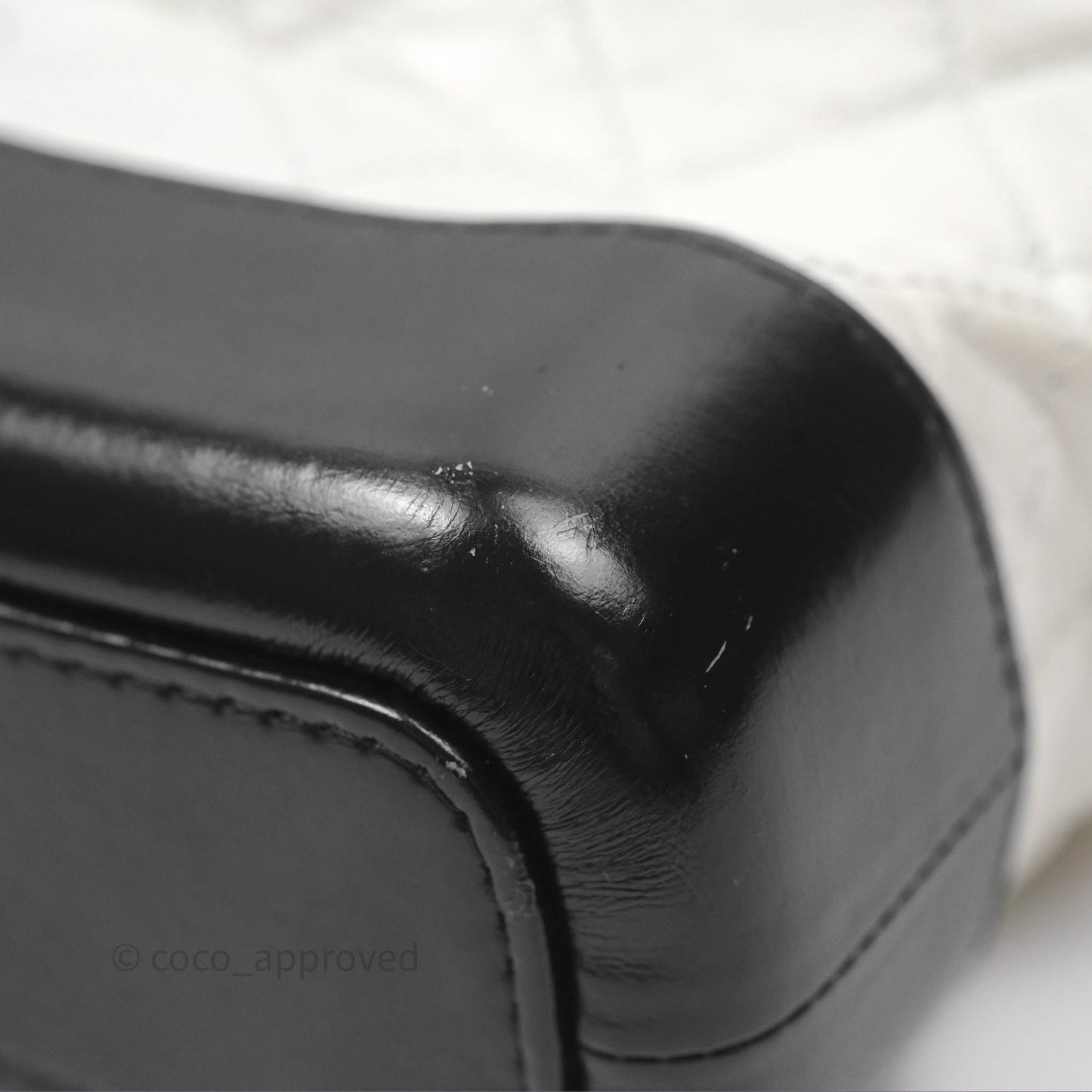 Chanel Small Gabrielle Hobo Quilted Black White Aged Calfskin