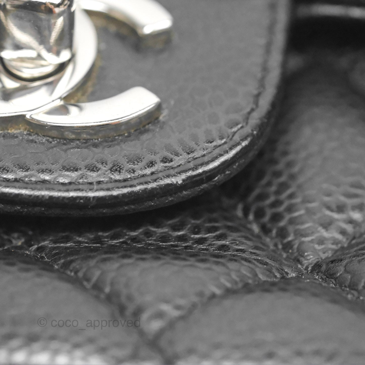 Chanel Classic M/L Medium Flap Quilted Black Caviar Silver Hardware