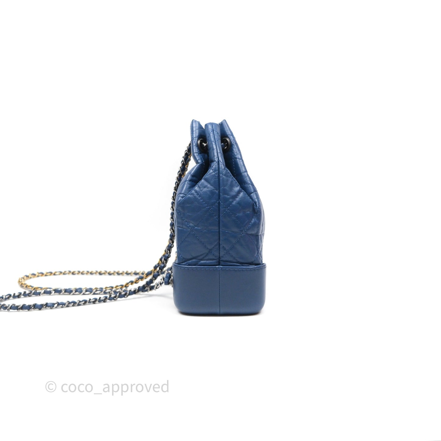 Chanel Small Gabrielle Backpack Blue Aged Calfskin