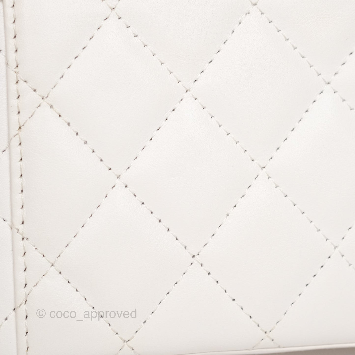 Chanel Crystals Top Handle Vanity Rectangular White Lambskin Gun Metal