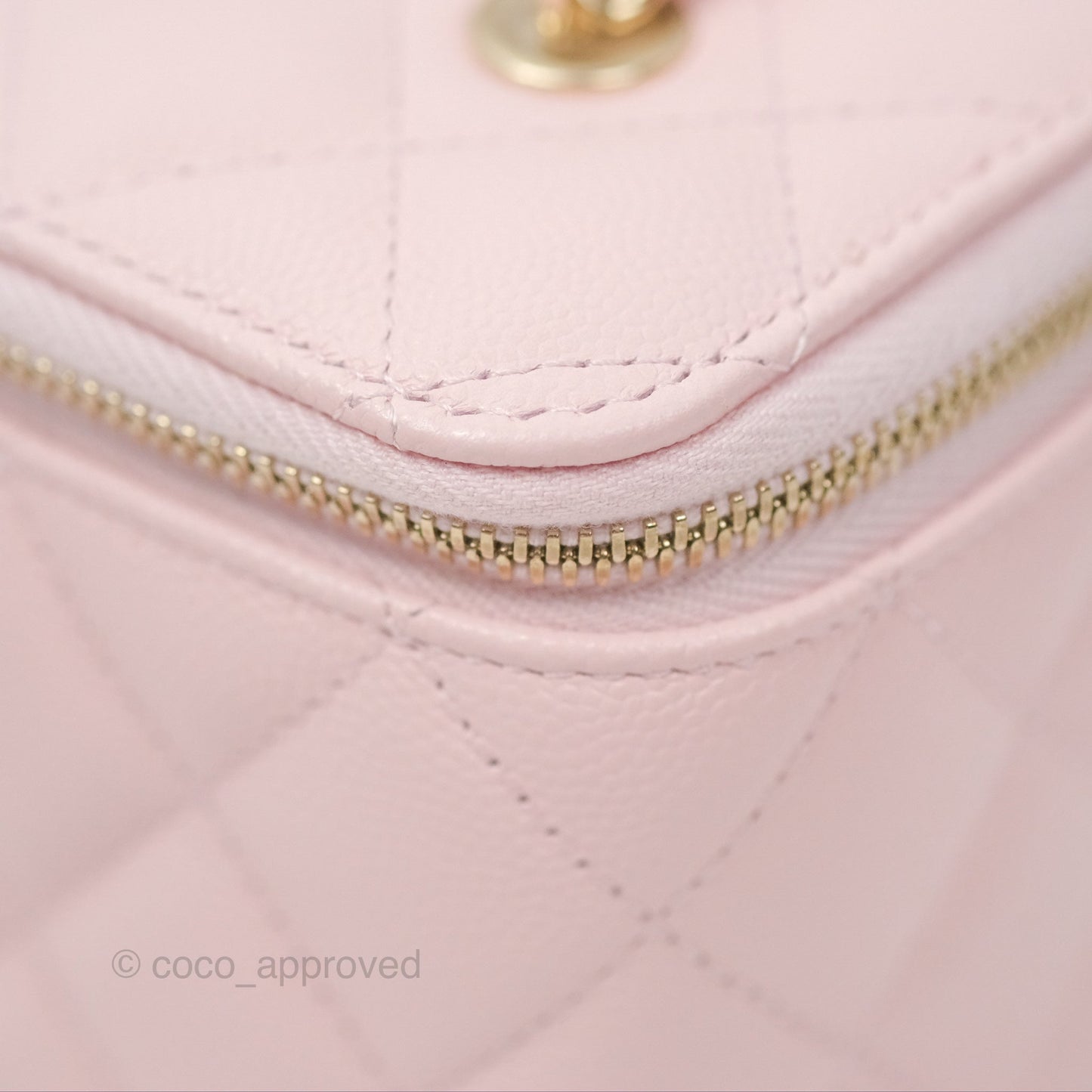 Chanel Classic Vanity With Chain Pink Caviar Gold Hardware
