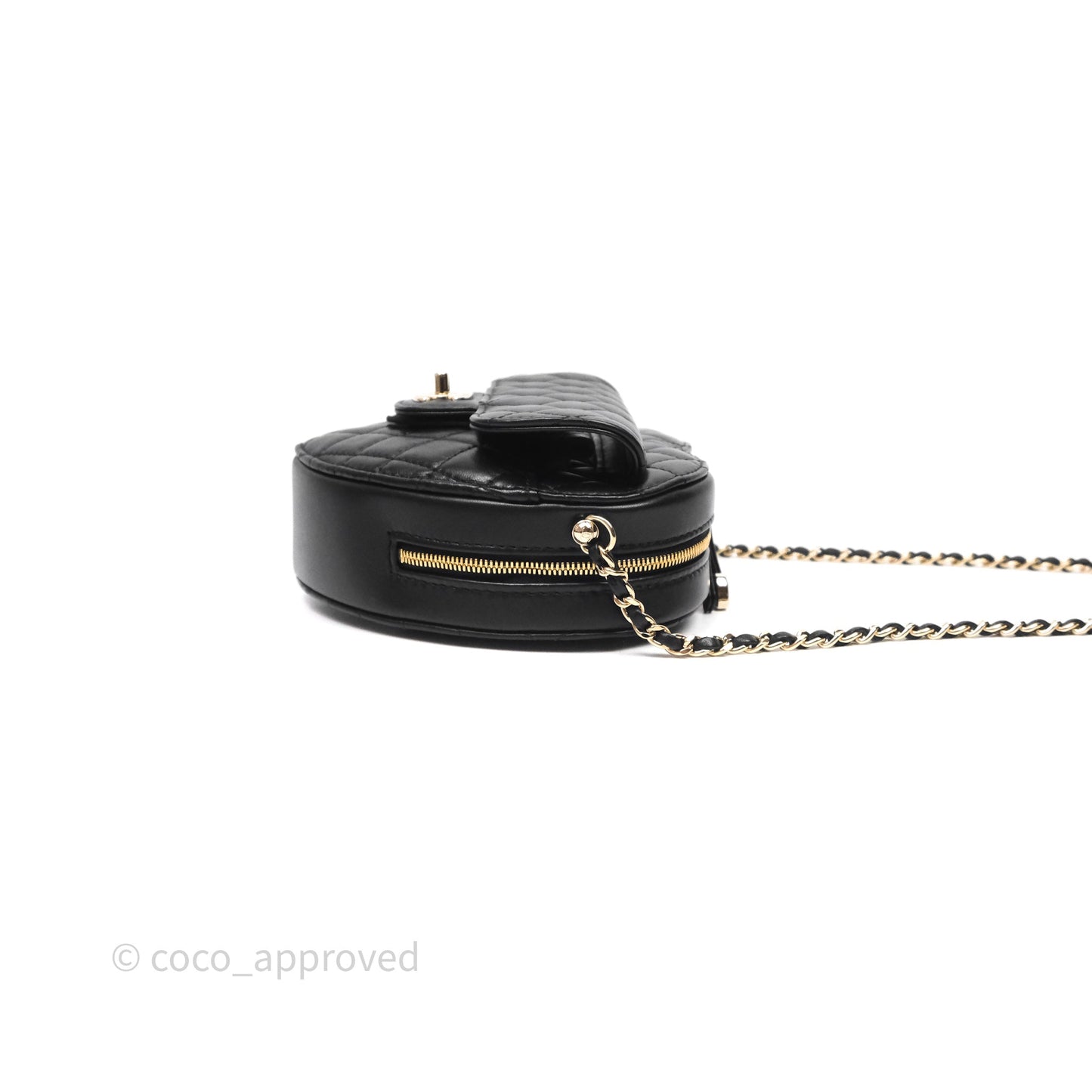 Chanel Large Heart Bag Black Lambskin Gold Hardware 22S