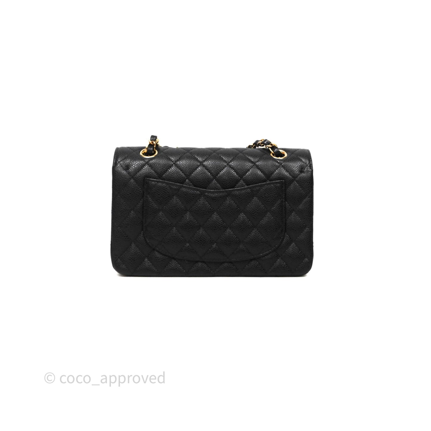 Chanel Small Classic Flap Quilted Black Caviar Gold Hardware