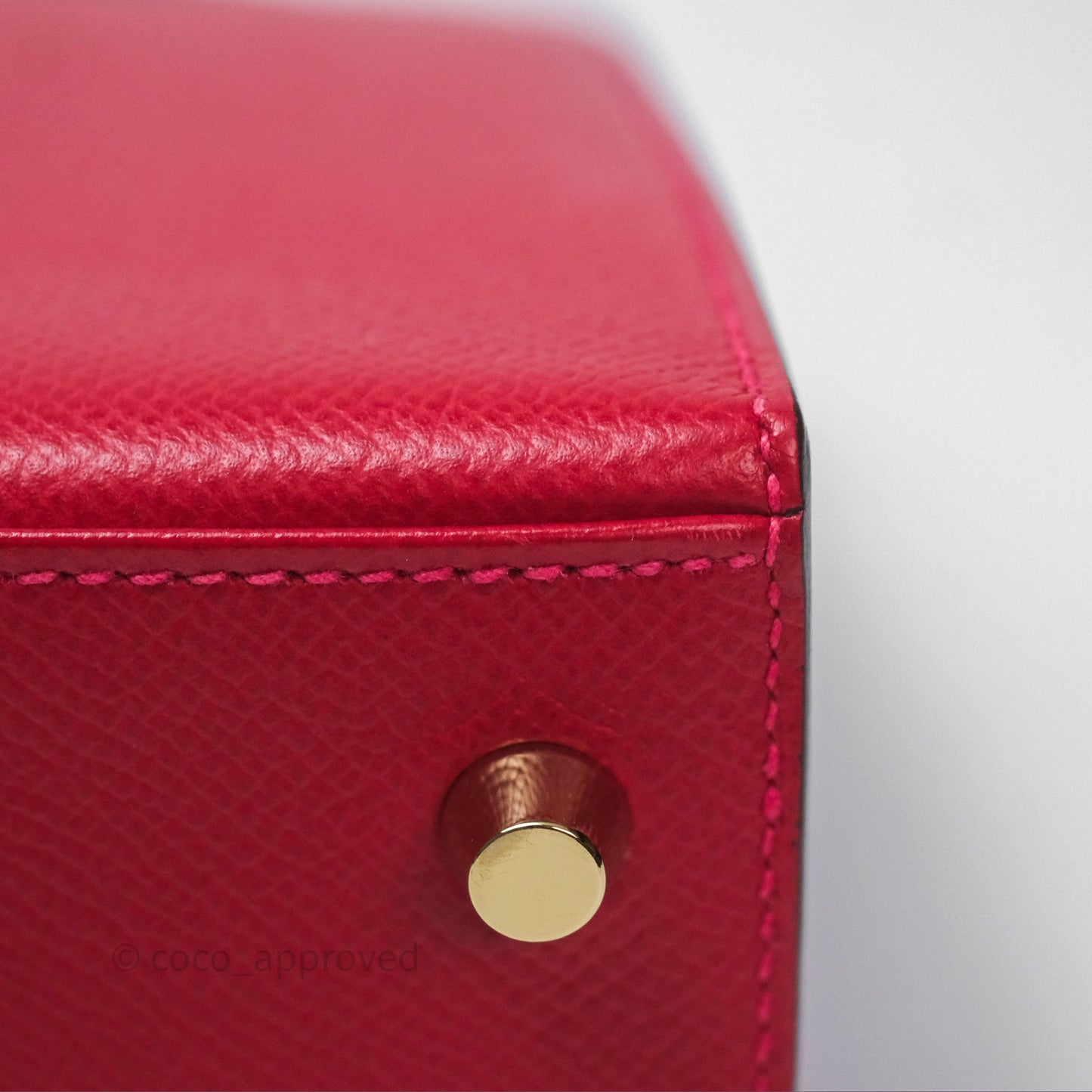 Hermès Sellier Kelly 25 Rouge Casaque Q5 Epsom Gold Hardware