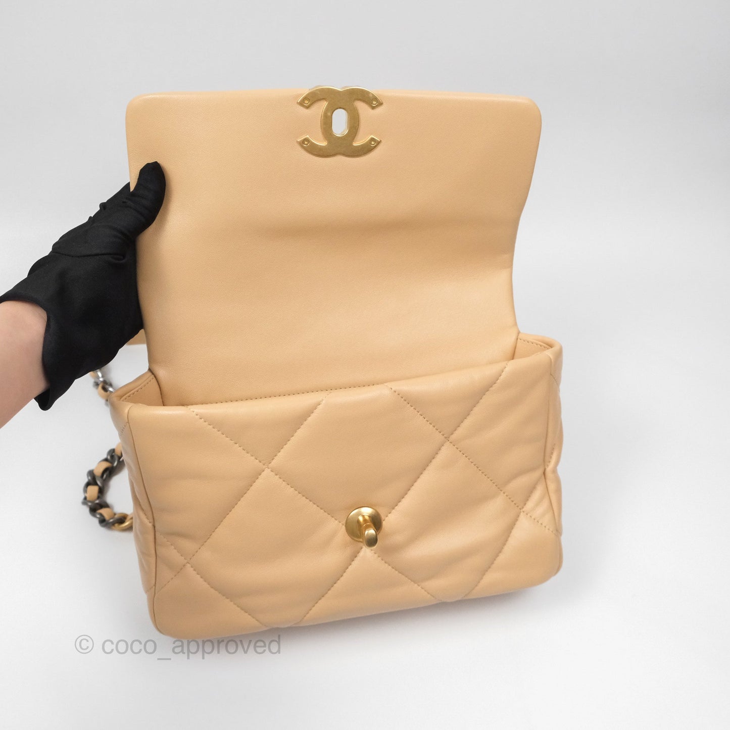 Chanel 19 Small Beige Mixed Hardware