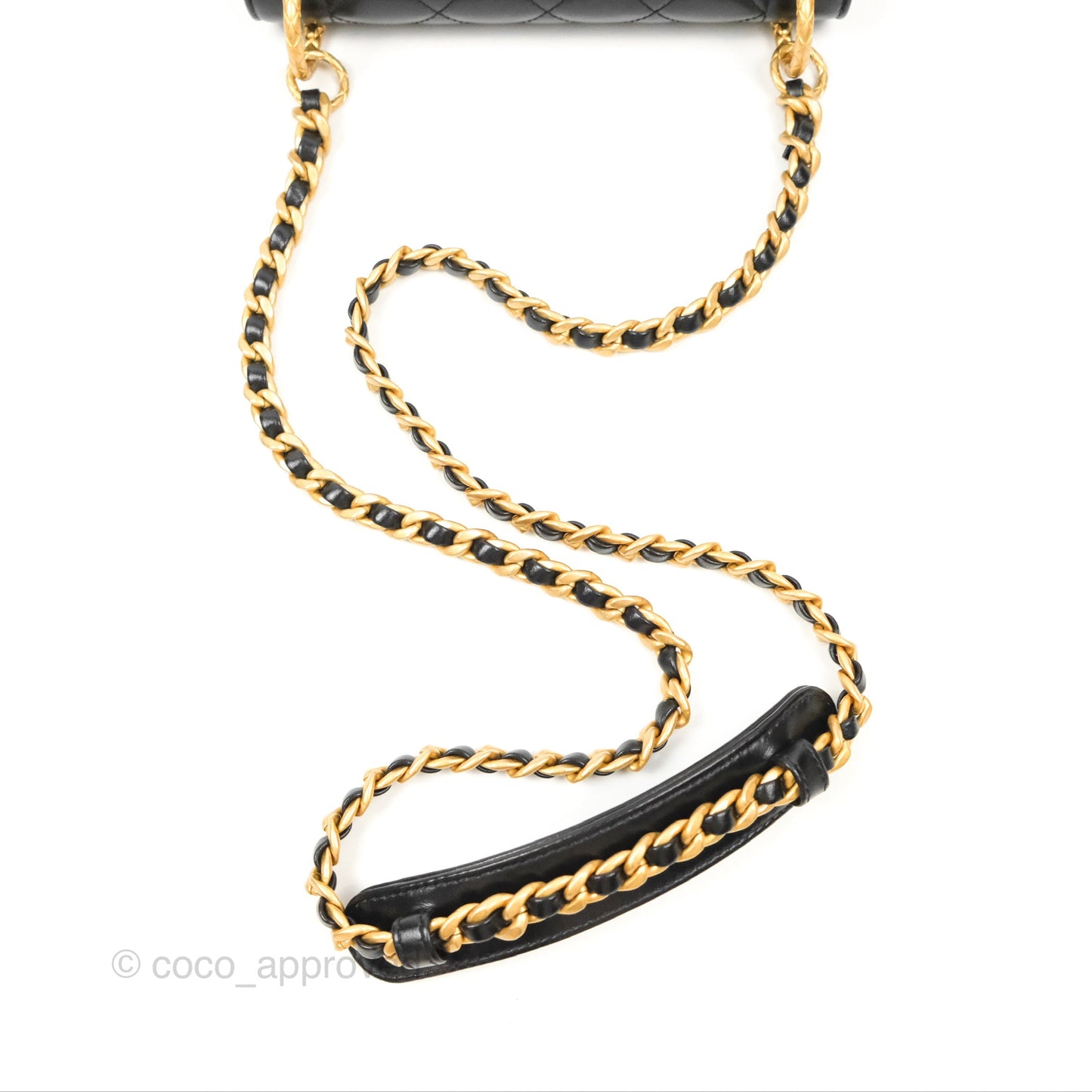 Chanel Mini Diana Flap Bag Black Calfskin Aged Gold Hardware 21B