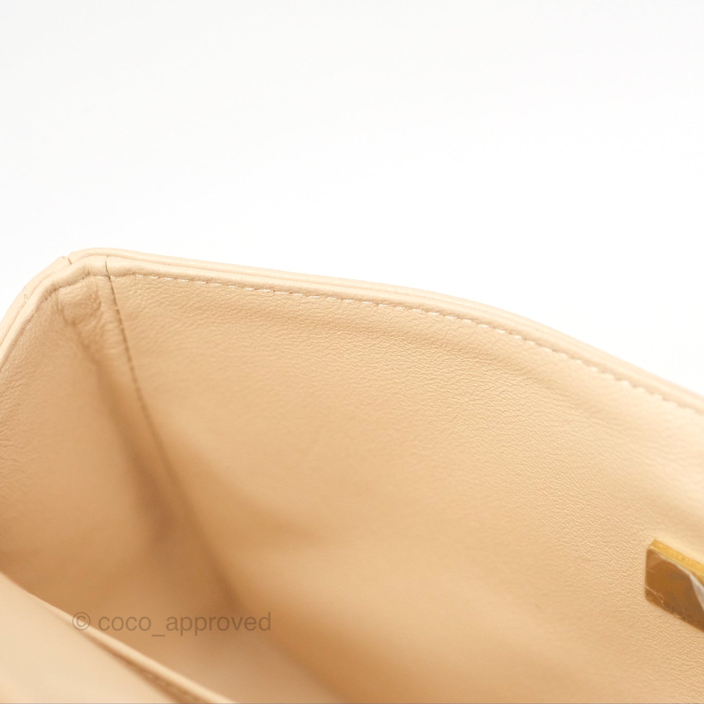 Chanel Classic Small S/M Quilted Flap Beige Caviar Gold Hardware
