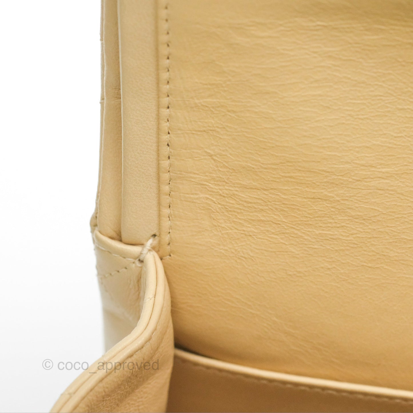 Chanel Vintage Medium Classic Flap Beige Lambskin 24K Gold Hardware