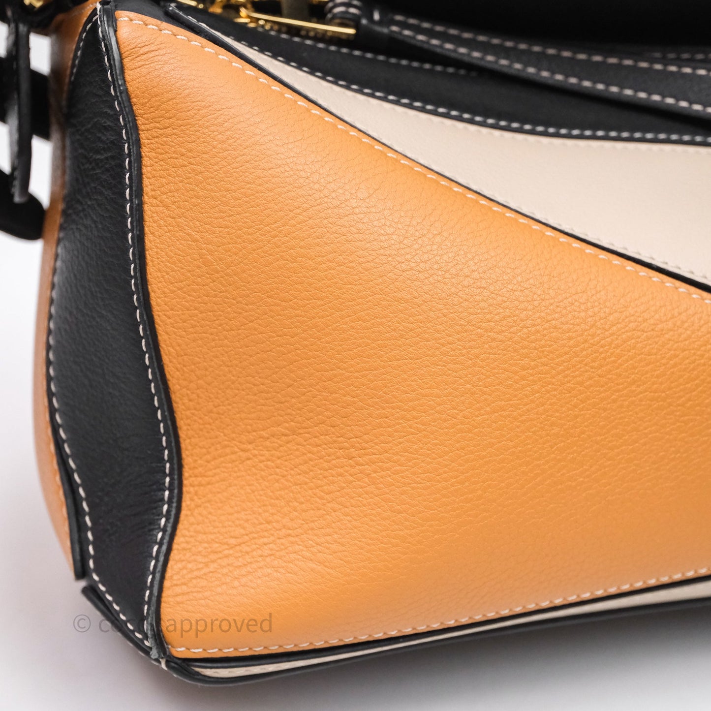 Loewe Small Puzzle Bag Amber/ Light Oat Calfskin Gold Hardware