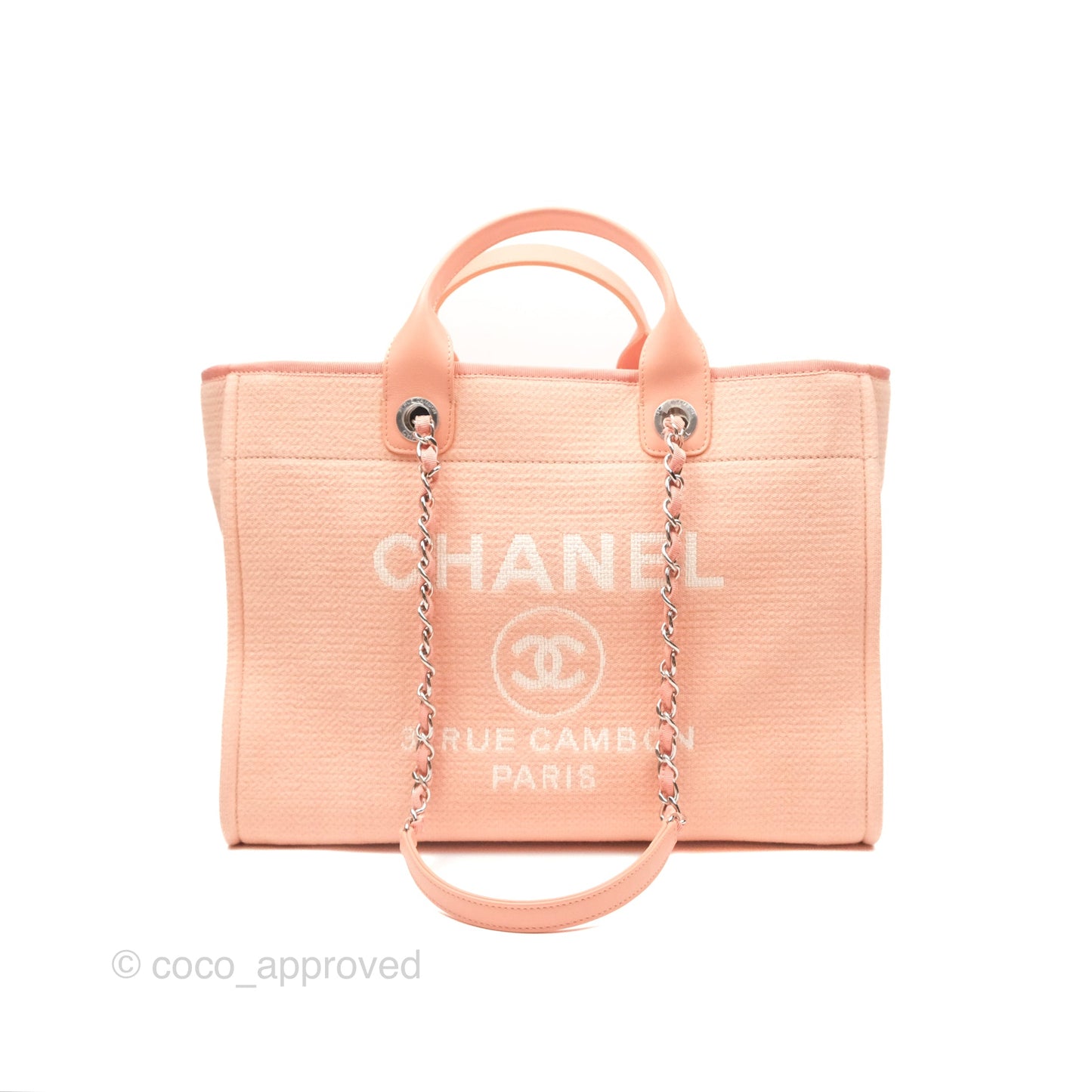 Chanel Large Deauville Coral Clair Canvas