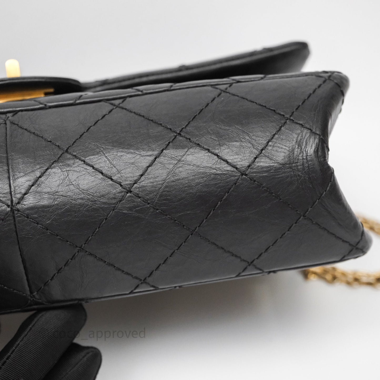 Chanel Quilted Reissue 226 Aged Calfskin Black Aged Gold Hardware