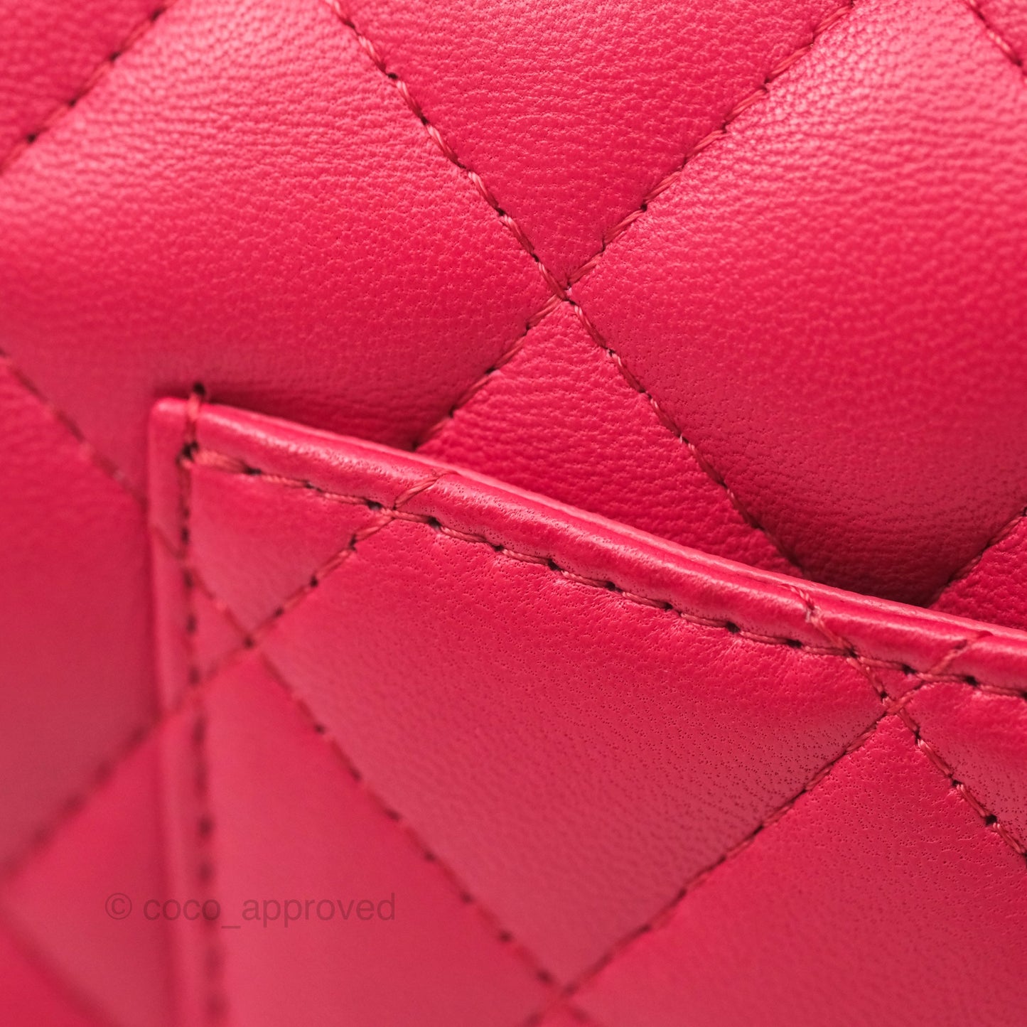 Chanel Quilted Mini Rectangular Flap Berry Red Lambskin Gold Hardware
