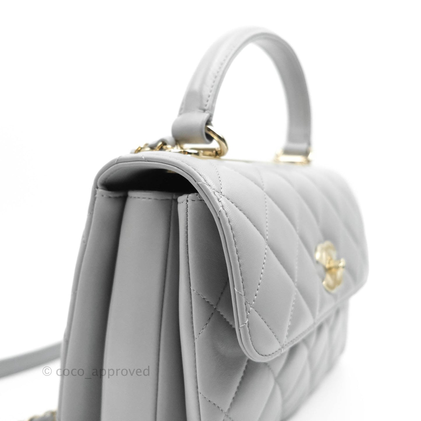 Chanel Quilted Trendy CC Small Grey Lambskin Gold Hardware