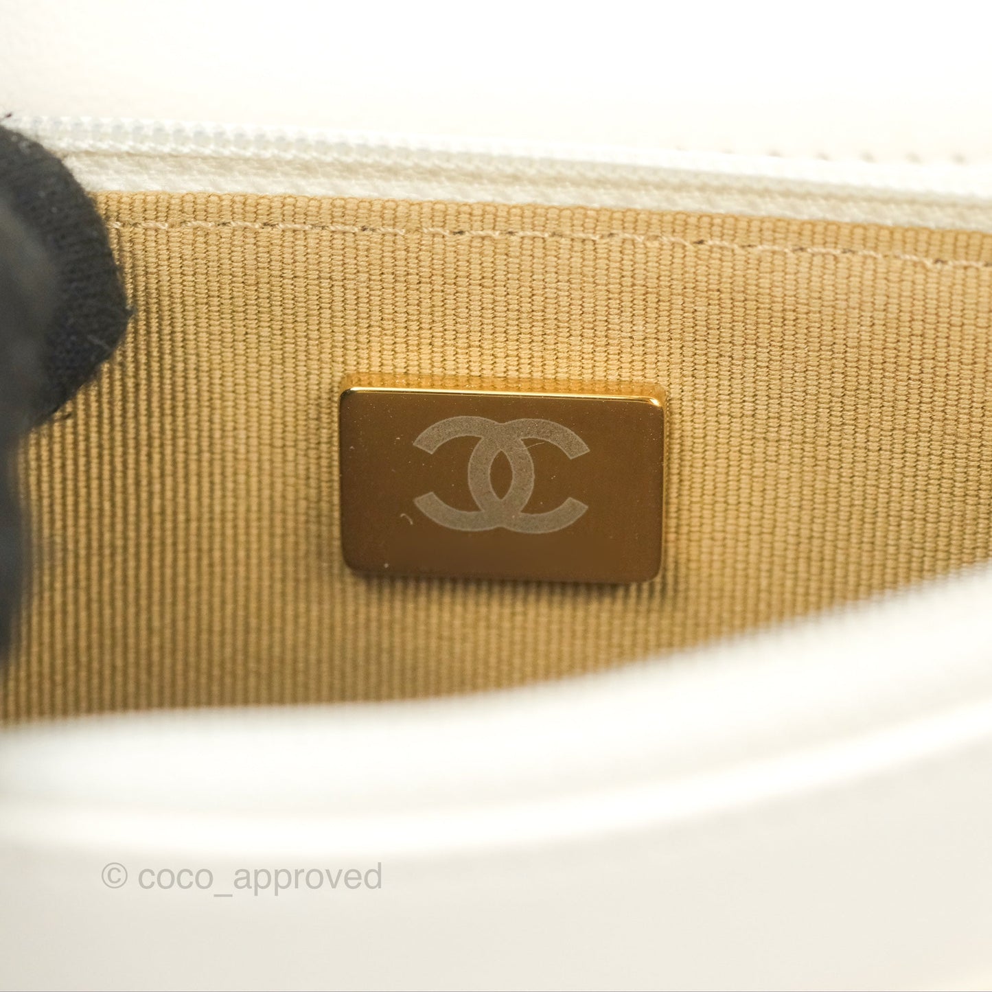 Chanel Quilted Pearl Crush Wallet on Chain WOC White Lambskin Aged Gold Hardware
