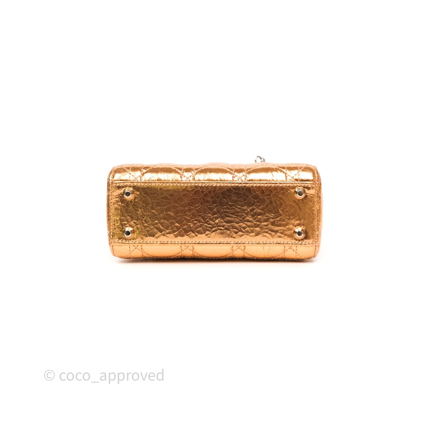 Christian Dior Mini Lady Dior Metallic Copper Cannage Silver Hardware