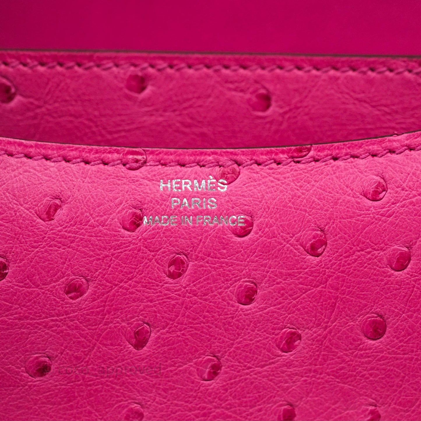Hermès Constance Mini 18cm Rose Tyrien E5 Ostrich Palladium Hardware