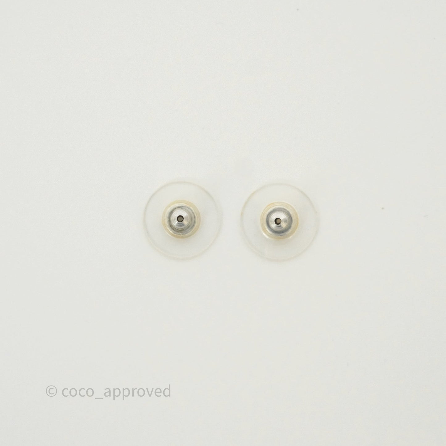 Chanel CC Crystals Earrings Silver Tone 13V