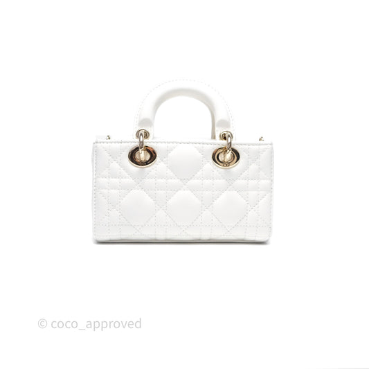 Christian Dior Micro Lady D-Joy Bag Latte Lambskin Cannage Gold Hardware