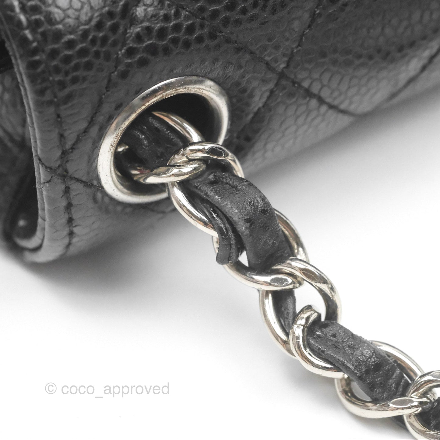 Chanel Mini Square Flap Quilted Black Caviar Silver Hardware