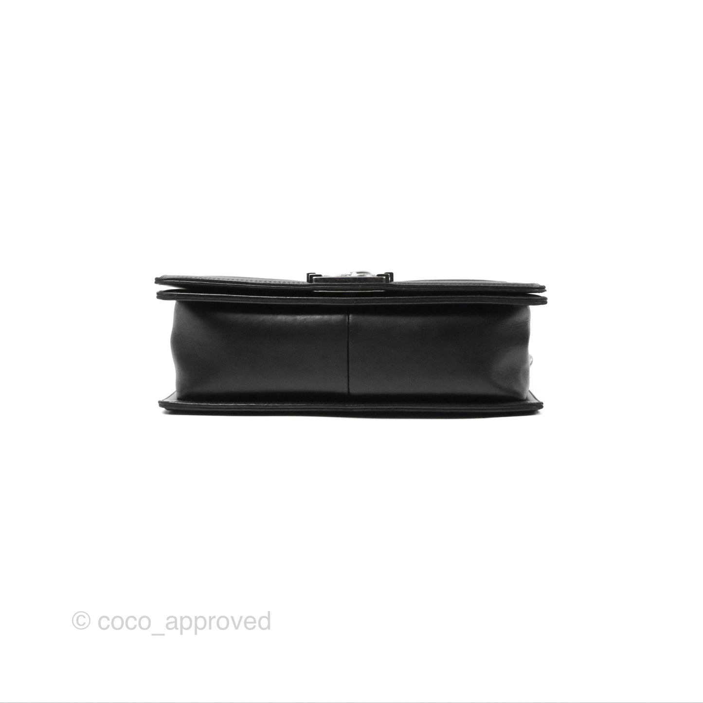 Chanel Quilted Medium Boy Black Calfskin Ruthenium Hardware