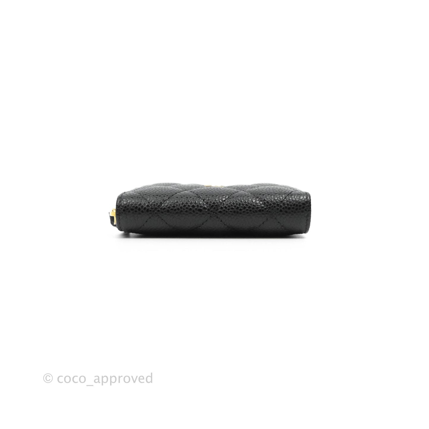Chanel Classic Zipped Coin Purse Black Caviar Gold Hardware