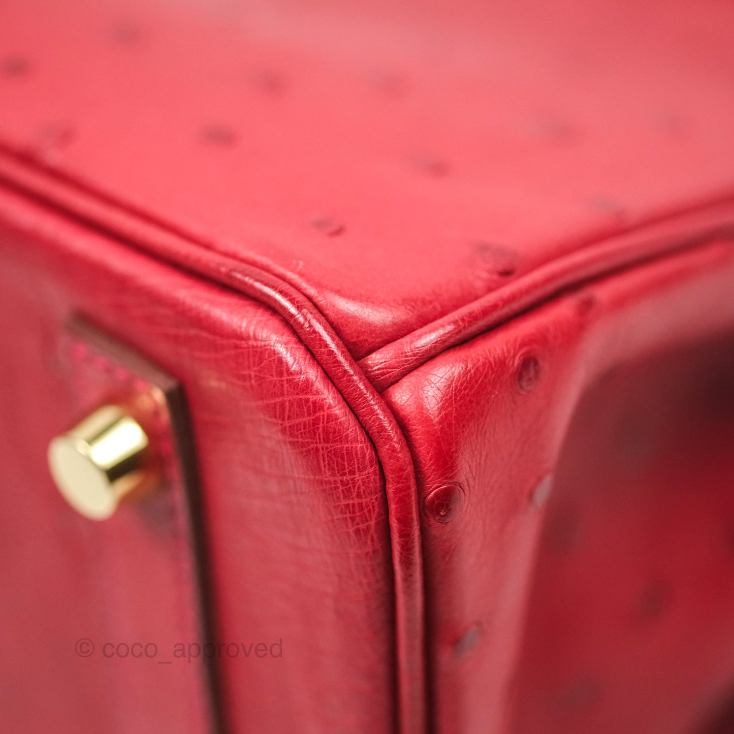 Hermès Birkin Retourne 30 Rouge Vif 53 Ostrich Gold Hardware