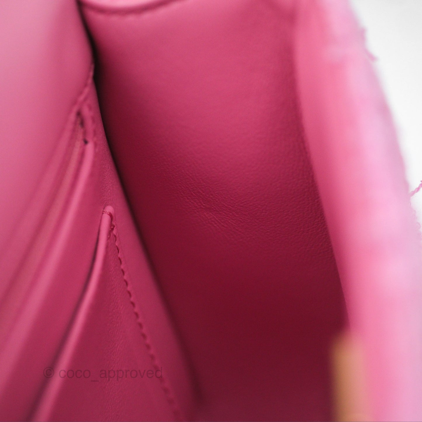 Chanel Mini Flap Bag with Pearl Chain Pink Tweed Aged Gold Hardware