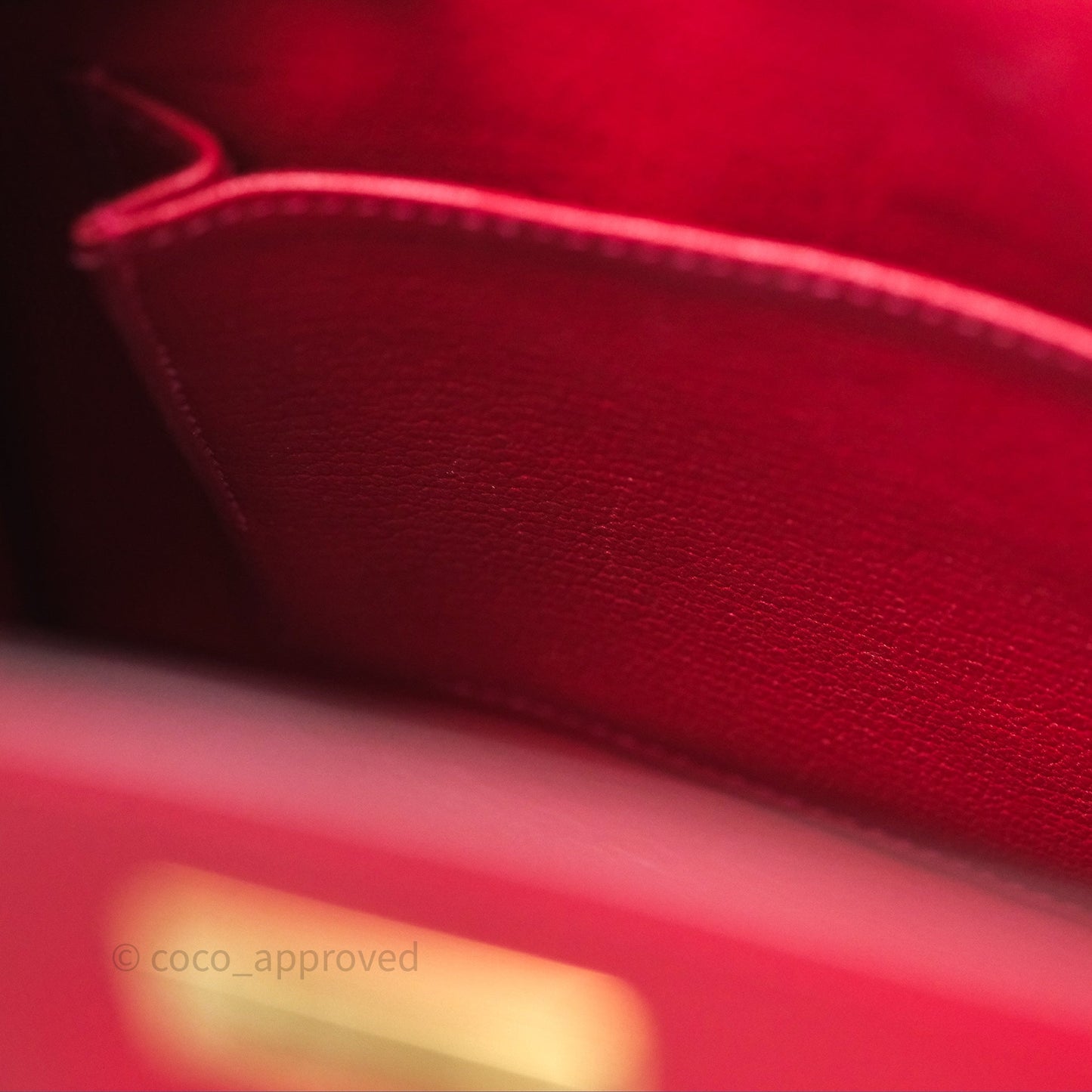 Hermès Sellier Kelly 25 Rouge Casaque Q5 Epsom Gold Hardware