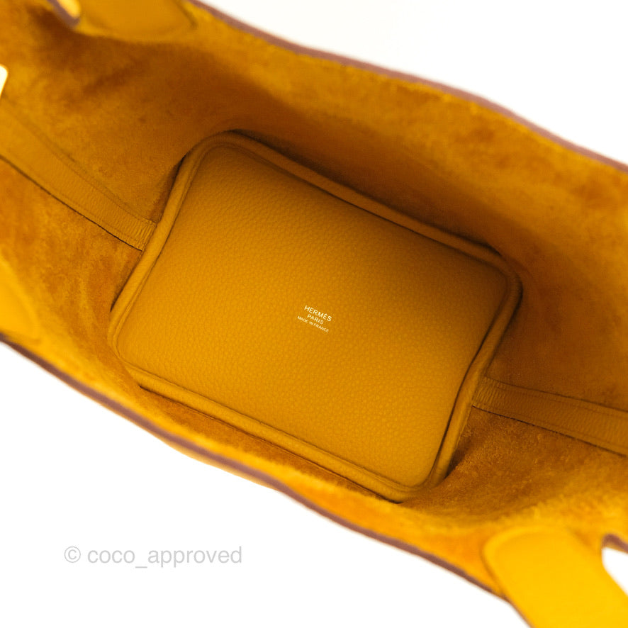 Hermès Picotin Lock 18 Jaune Ambre Clemence Gold Hardware