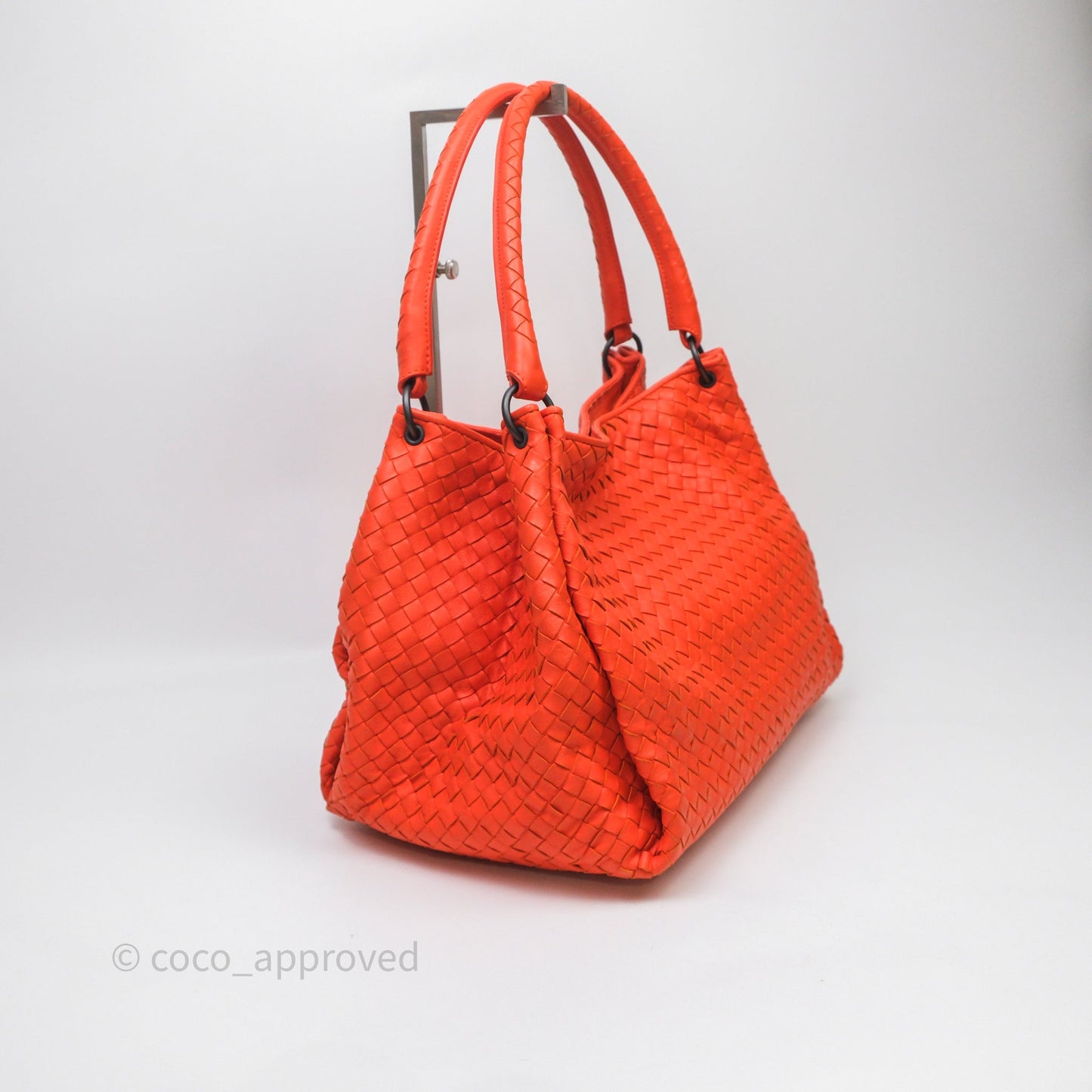 Bottega Veneta Nappa Intrecciato Parachute Tote Bag Orange