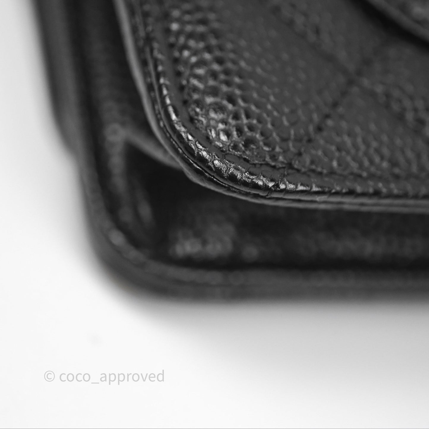 Chanel Quilted Classic Wallet on Chain WOC Black Caviar Silver Hardware
