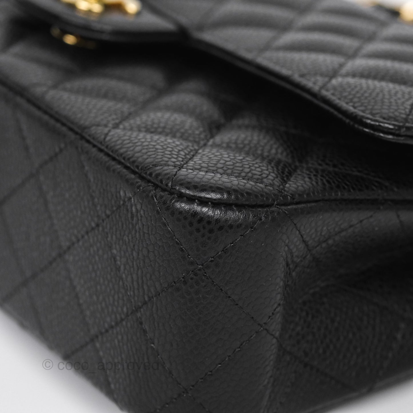 Chanel Classic M/L Medium Flap Quilted Black Caviar Gold Hardware