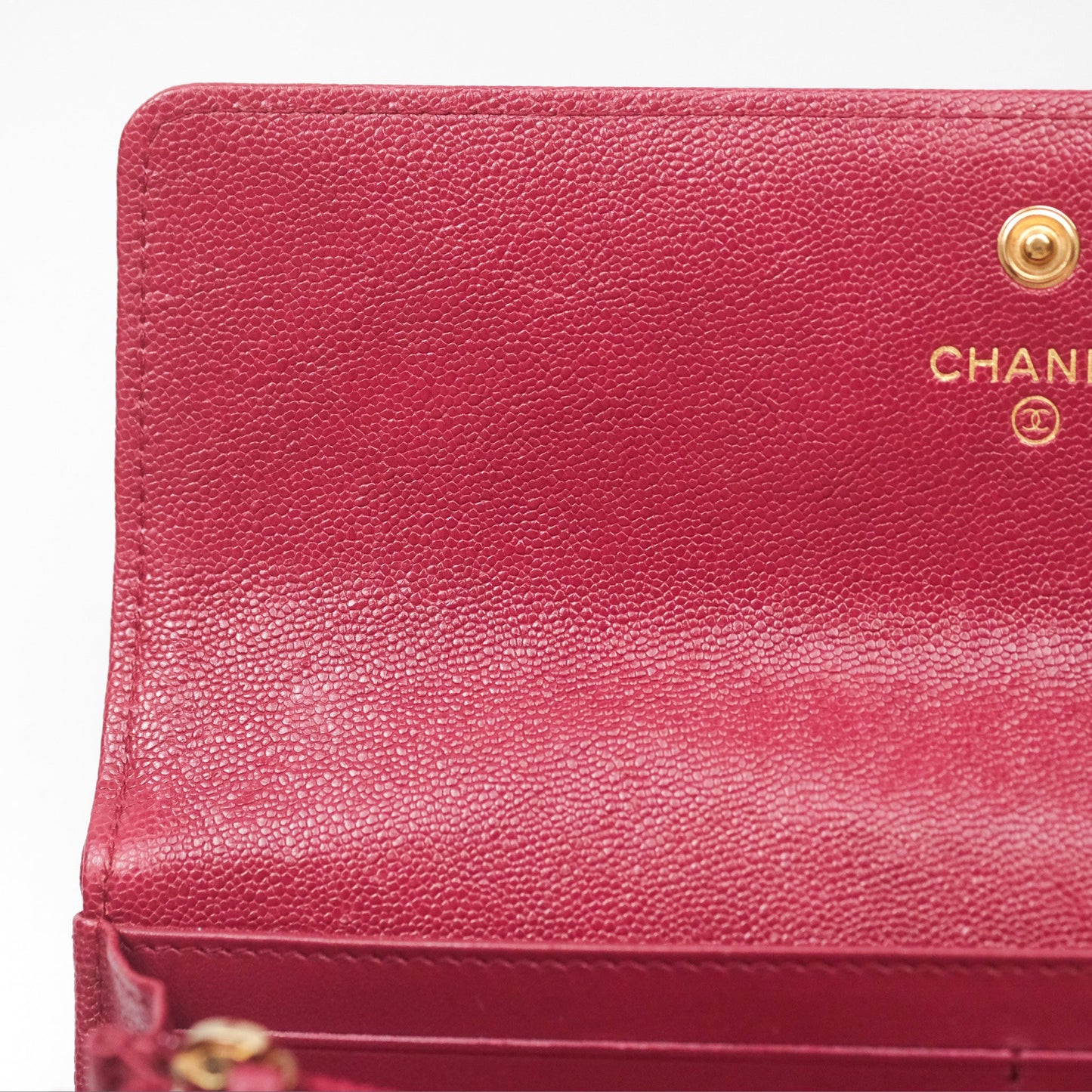 Chanel Quilted Boy Flap Long Wallet Dark Red Caviar Aged Gold Hardware