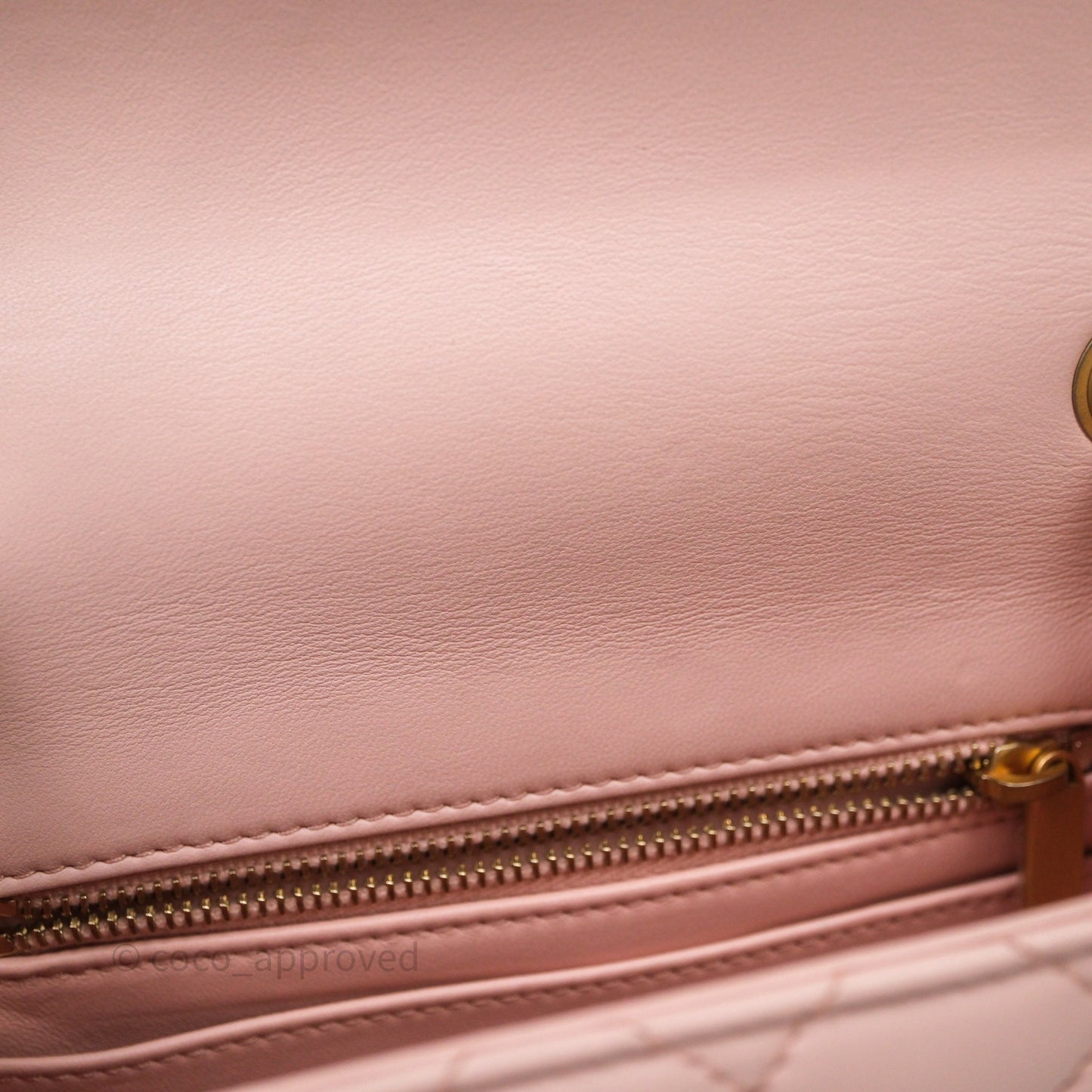 Chanel Pearl Crush Mini Square Quilted Pink Lambskin Aged Gold Hardware