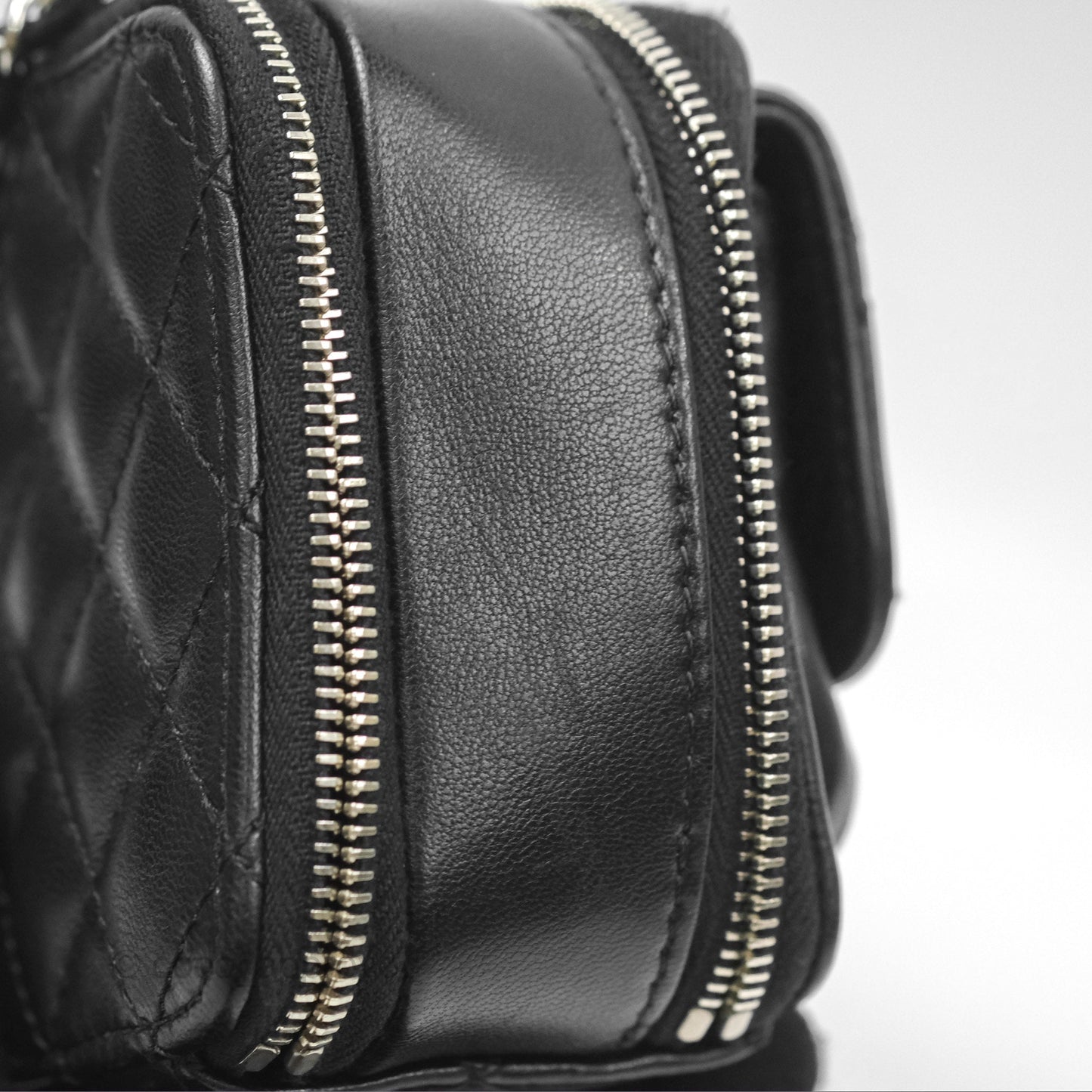 Chanel Small Pocket Box Camera Case Black Lambskin Silver Hardware