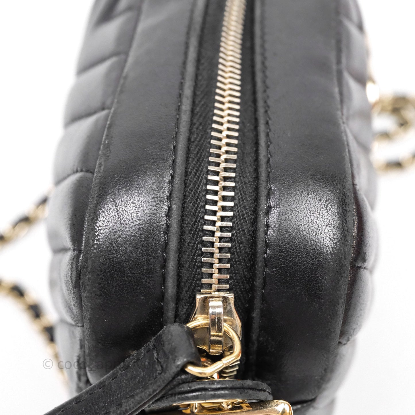 Chanel Chevron Camera Bag Black Lambskin Gold Hardware