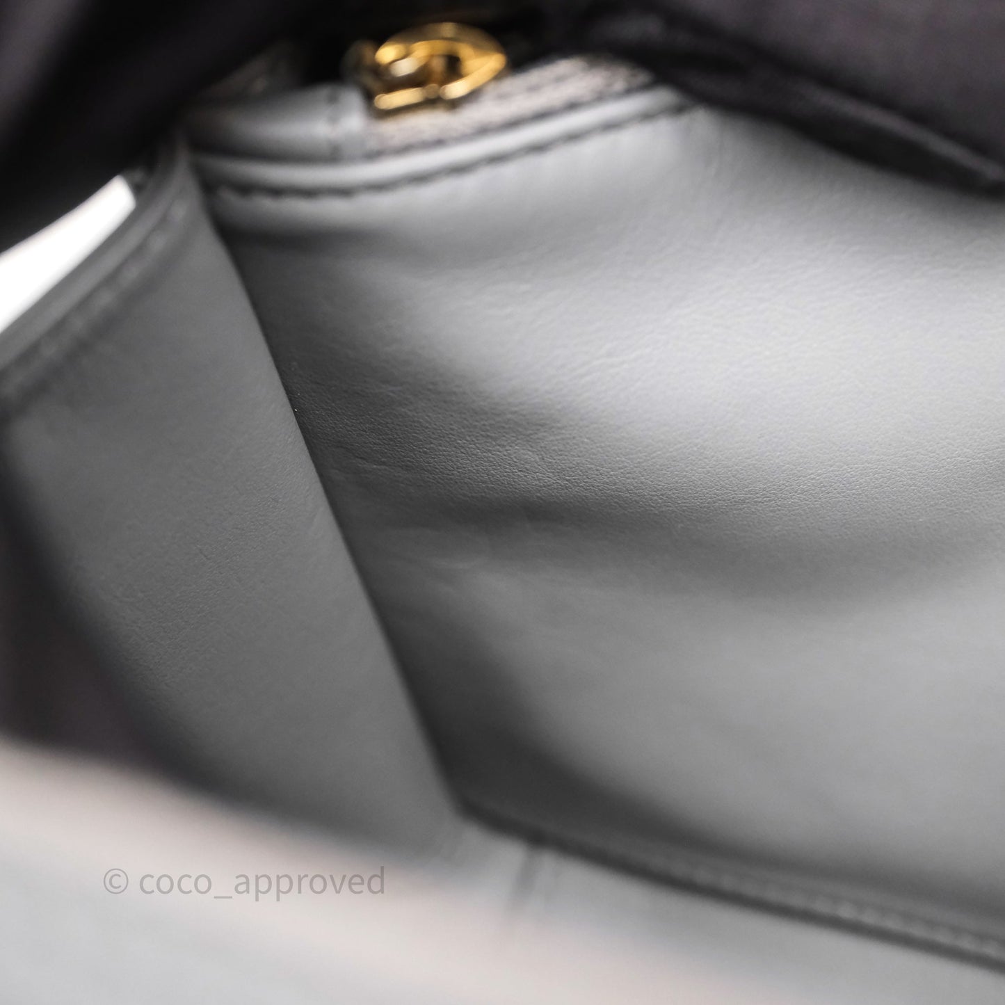 Chanel Medium CC Filigree Vanity Case Quilted Grey Caviar Gold Hardware
