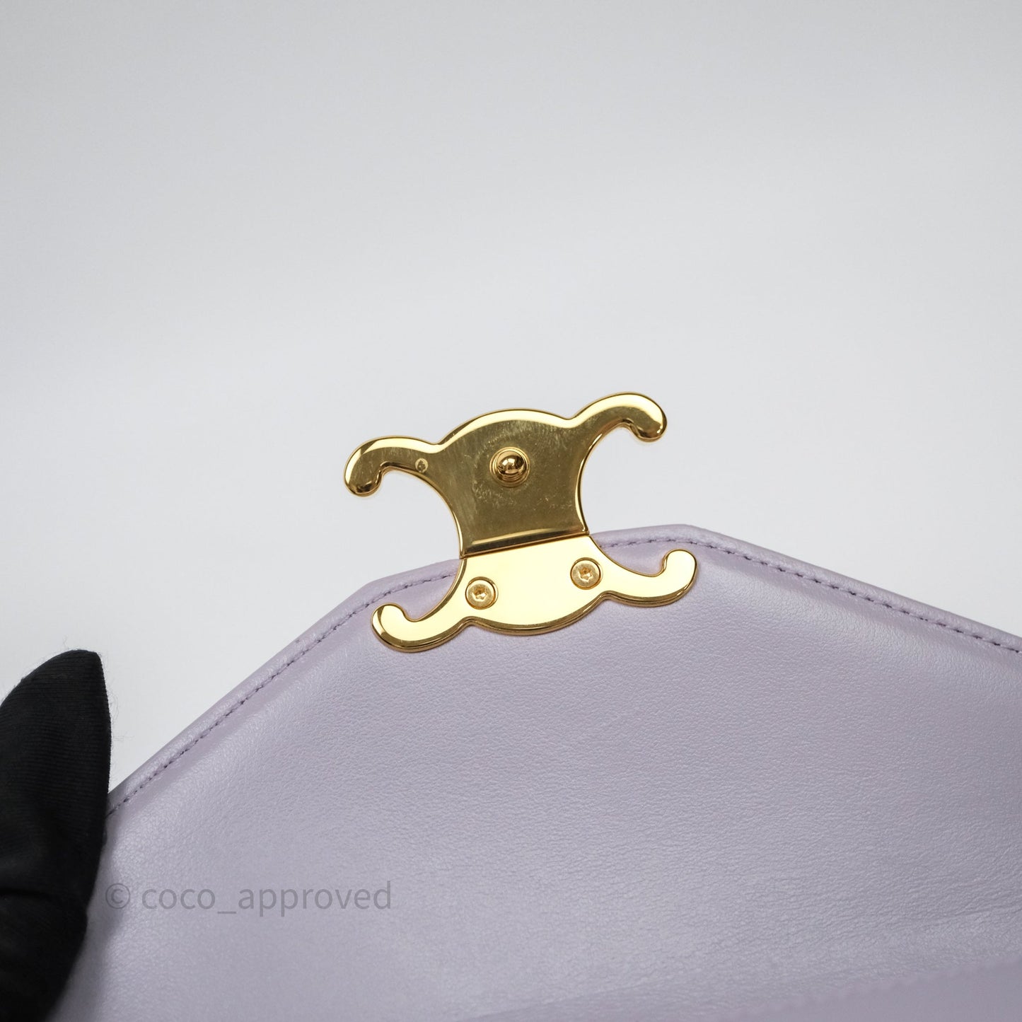 Celine Margo Wallet On Chain in Purple lavender Shiny Calfskin