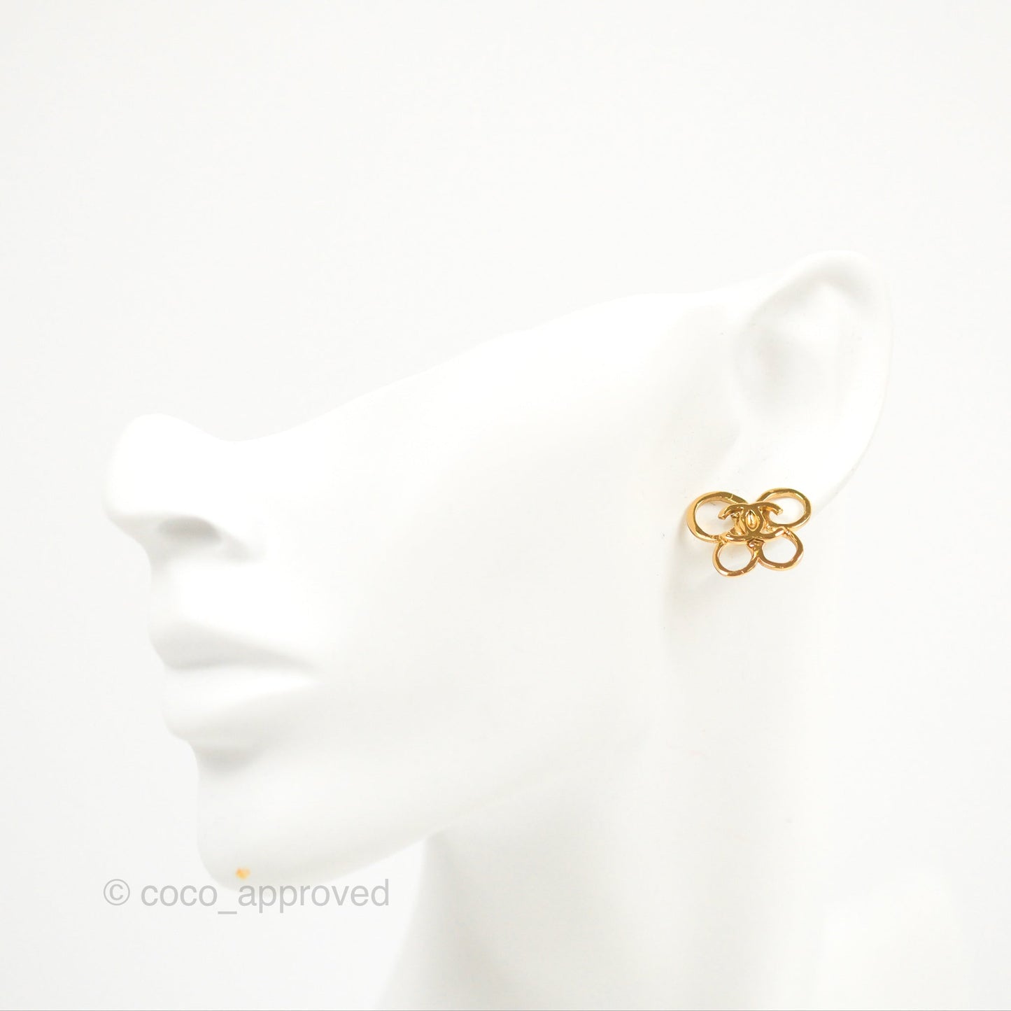 Chanel CC Butterfly Earrings Gold Tone 22S