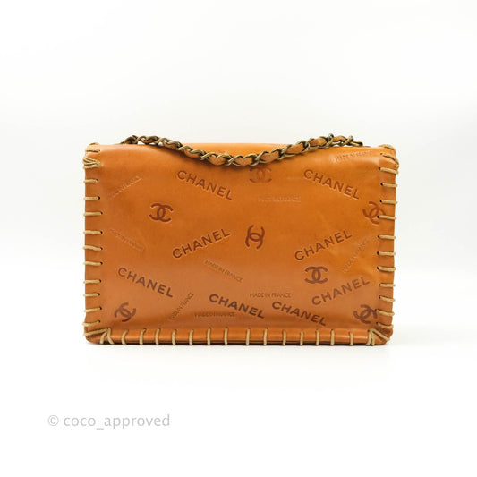Chanel Embossed Leather XL Jumbo Flap Tan Antique Gold Hardware