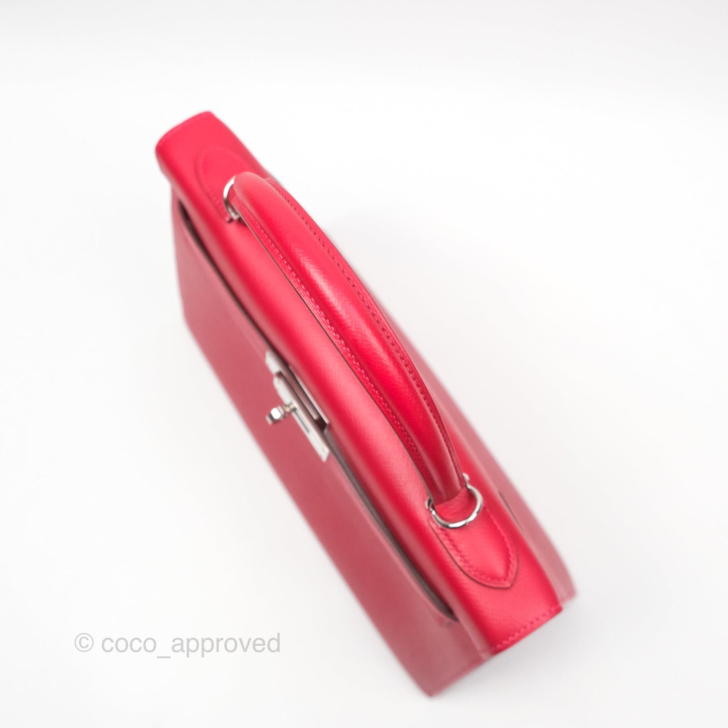 Hermès Kelly 32 Sellier Rouge Casaque Q5 Epsom Palladium Hardware