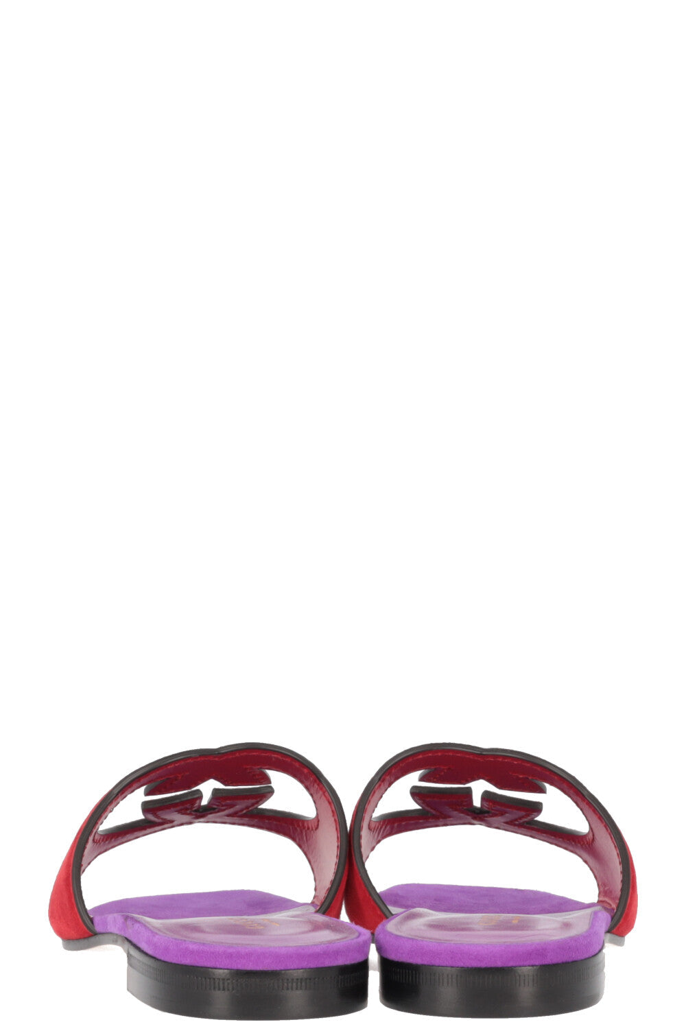 Luxury Gucci Trending 2025 Interlocking G Flats Suede Purple Red
