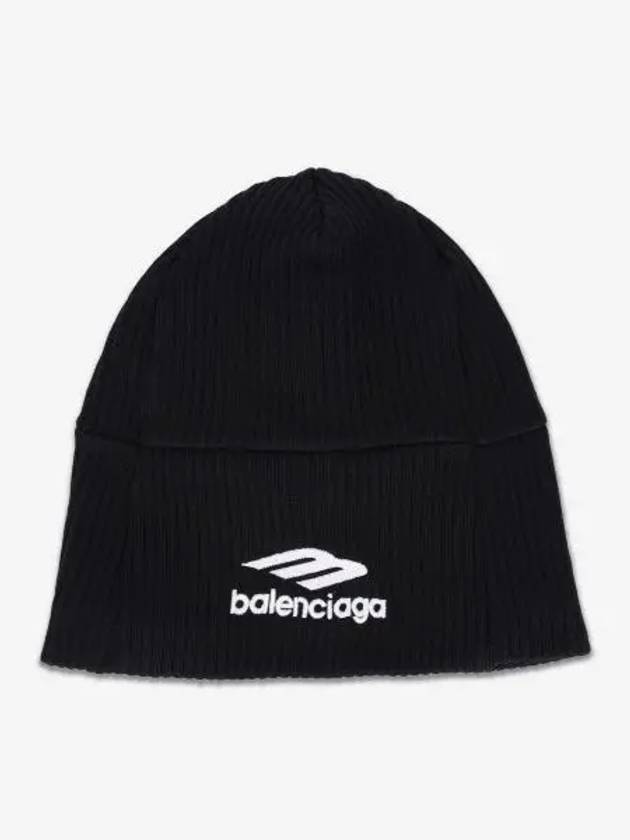 Luxury Balenciaga Logo Beanie Black