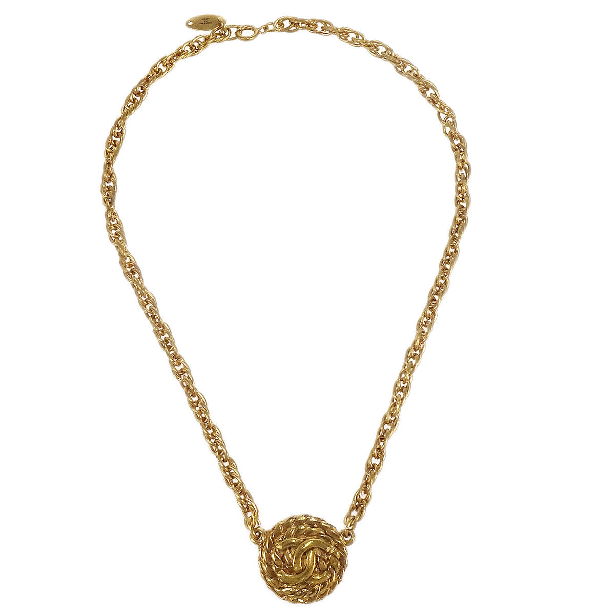 Luxury Chanel 1985 Woven CC Necklace 3632
